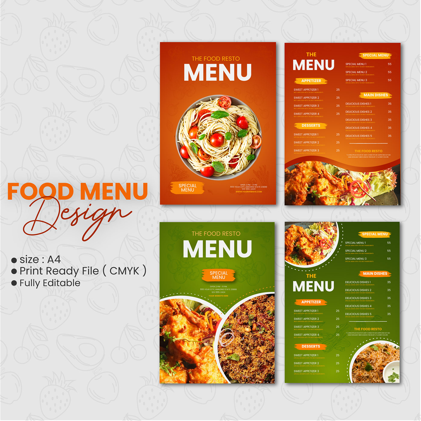 menu Food  restaurant design menucard menu design