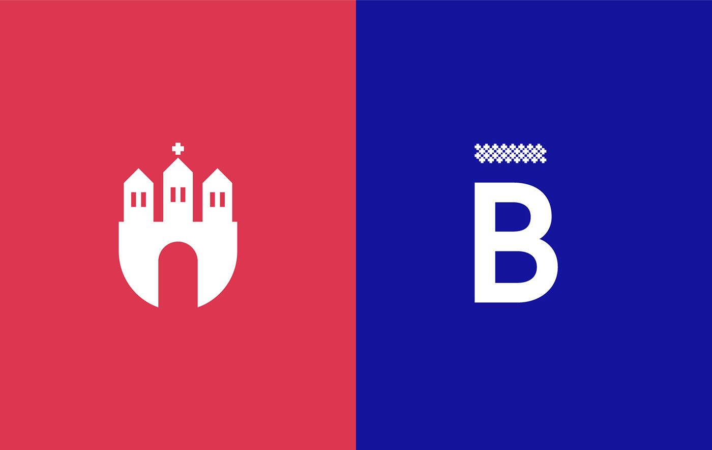 identity brand branding  logo Logotype city town typography   brzeziny Herb