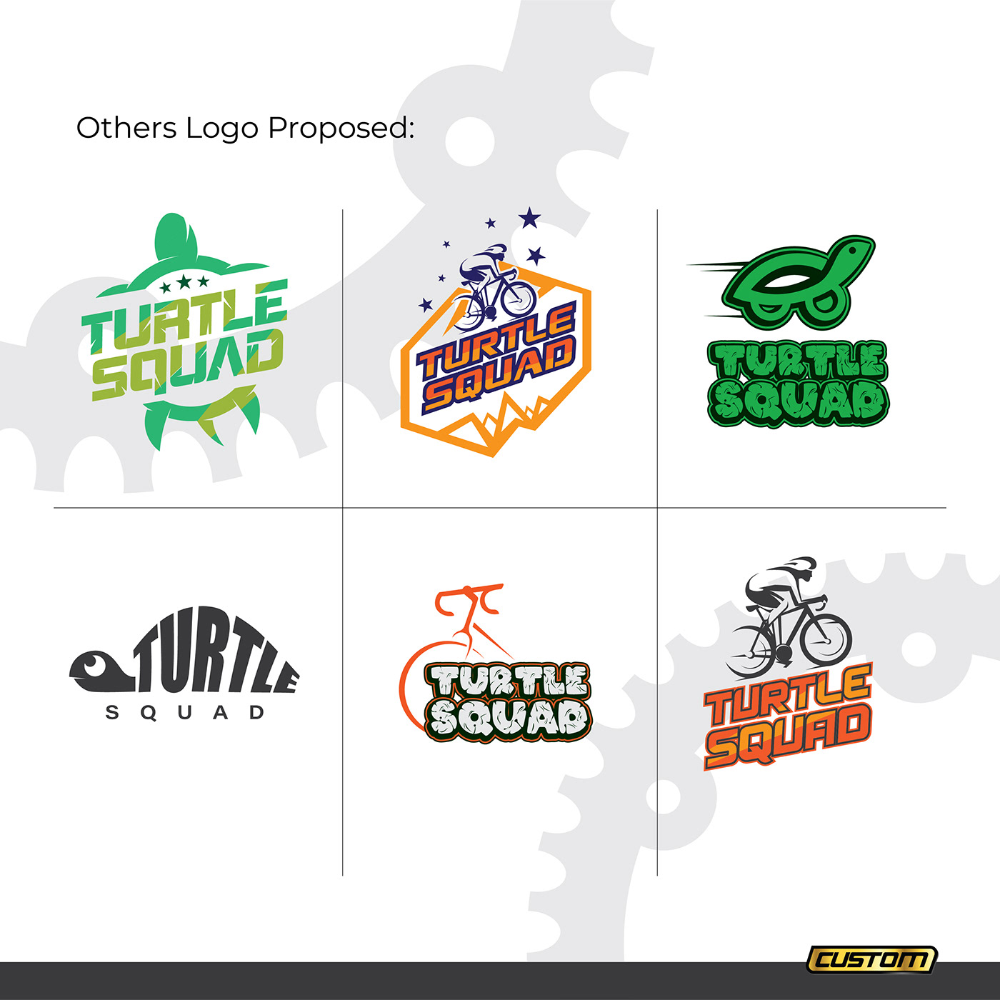 Bicycle Brand ident Custom cycle cycling logo design identity logo t-shirt Turtle Squad