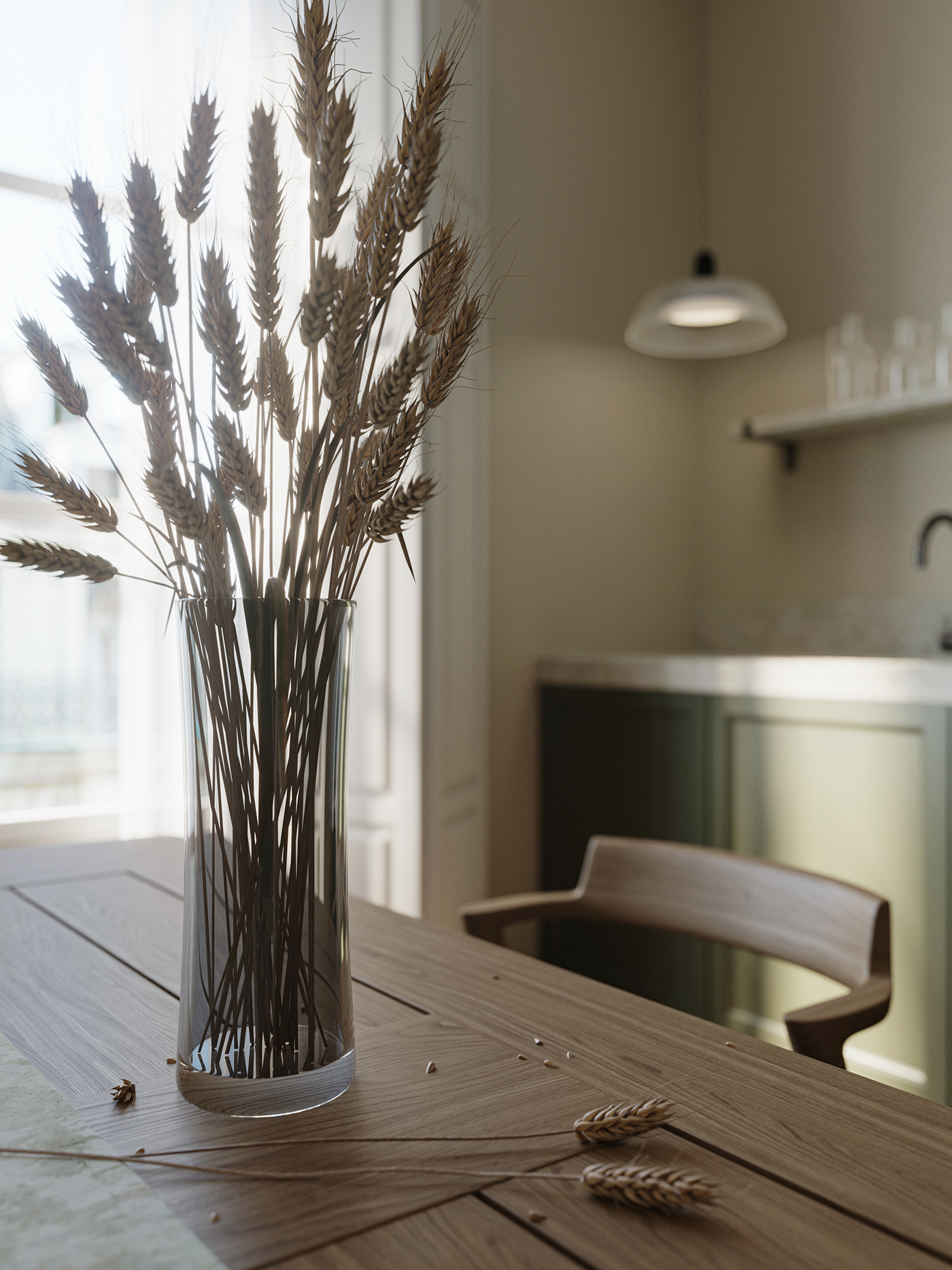 architecture archviz Behance corona home Interior kitchen Render Scandinavian visualization