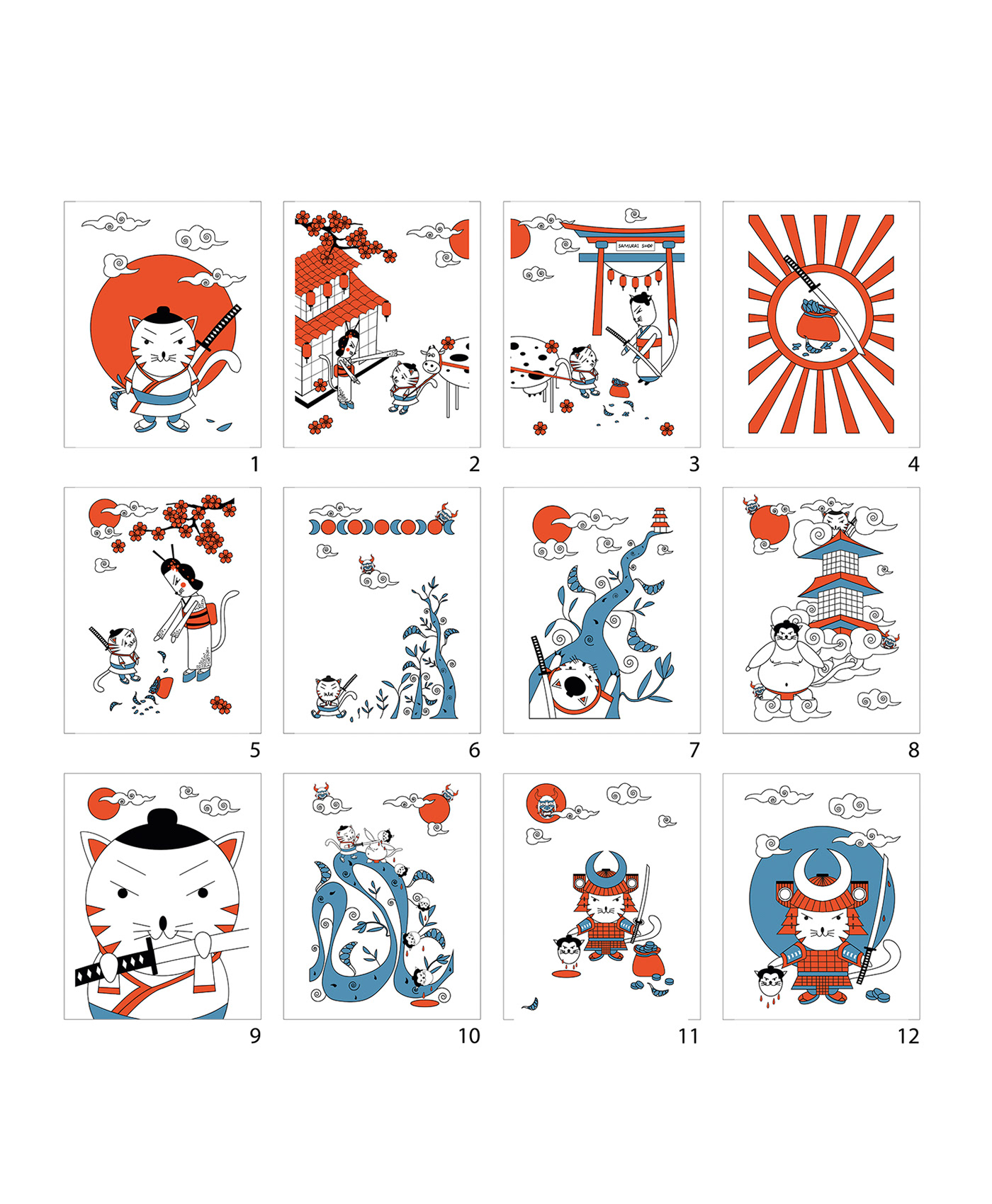 illustrations digital illustration adobe illustrator Children's Books Character design  book illustration japan japanese Illustrator japanese style