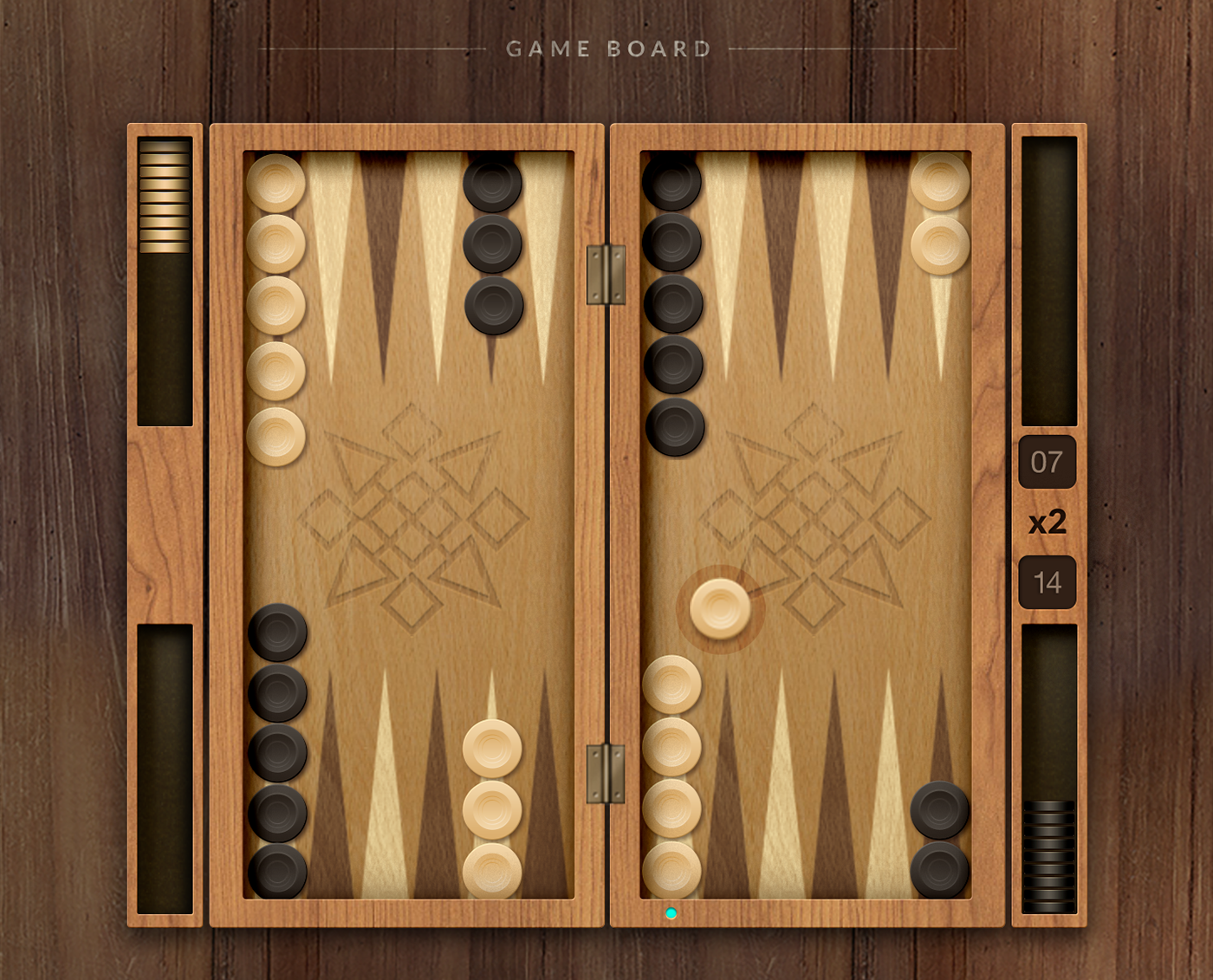 Backgammon rummikup game