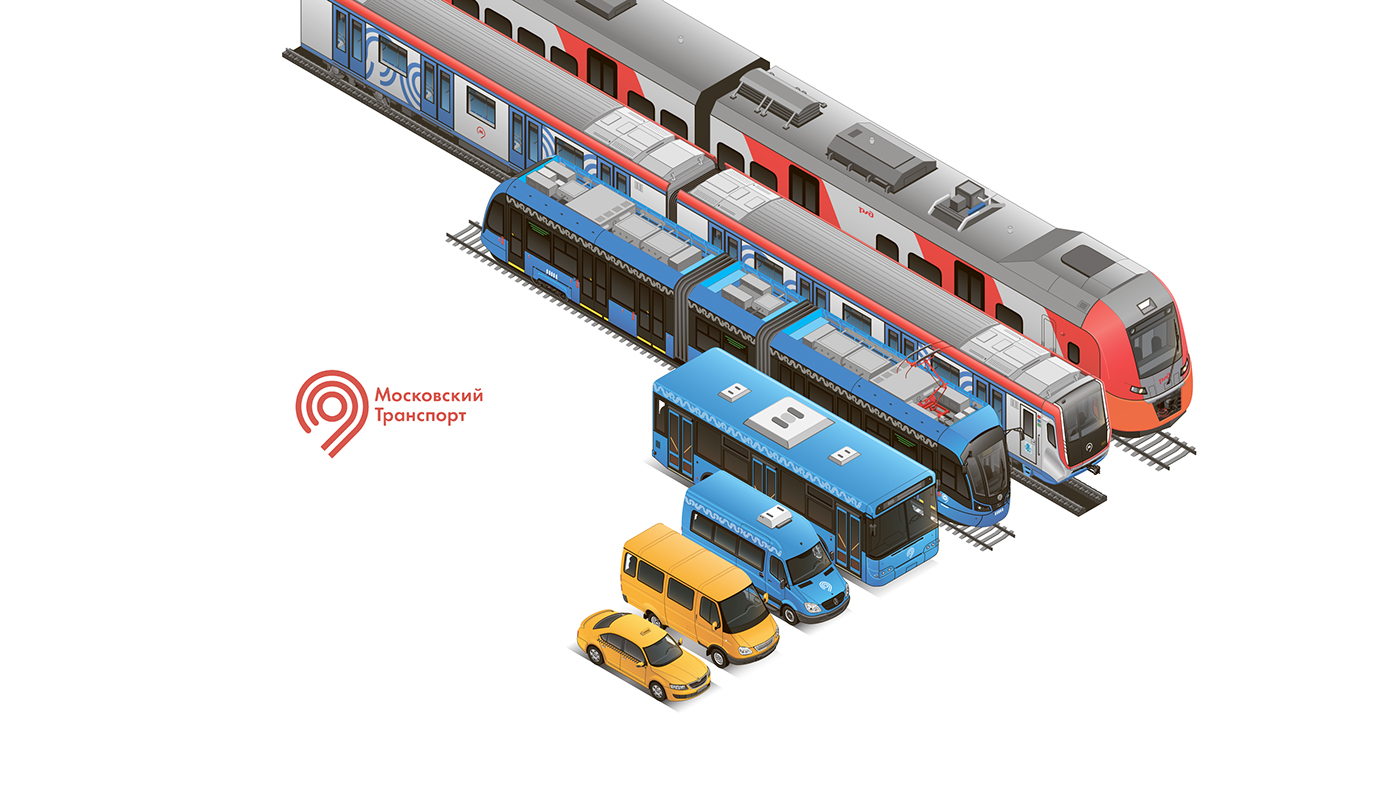 vector ILLUSTRATION  Cars isometry design train Transport infographic