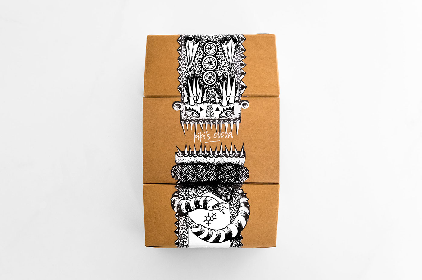 Packaging packaging design black and white monster hand drawn chocolate packaging chocolate sticker