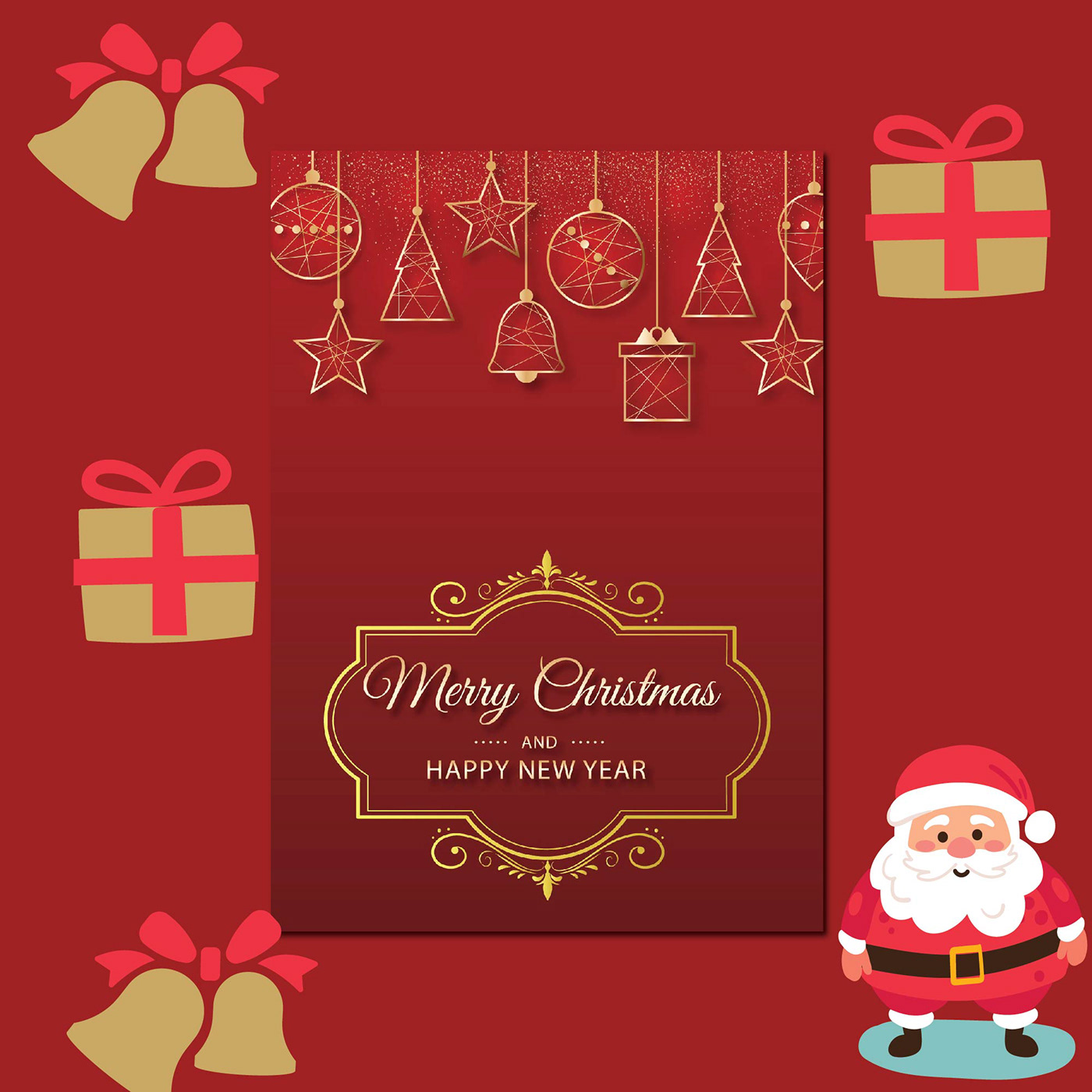 add attractive card Christmas creative modern