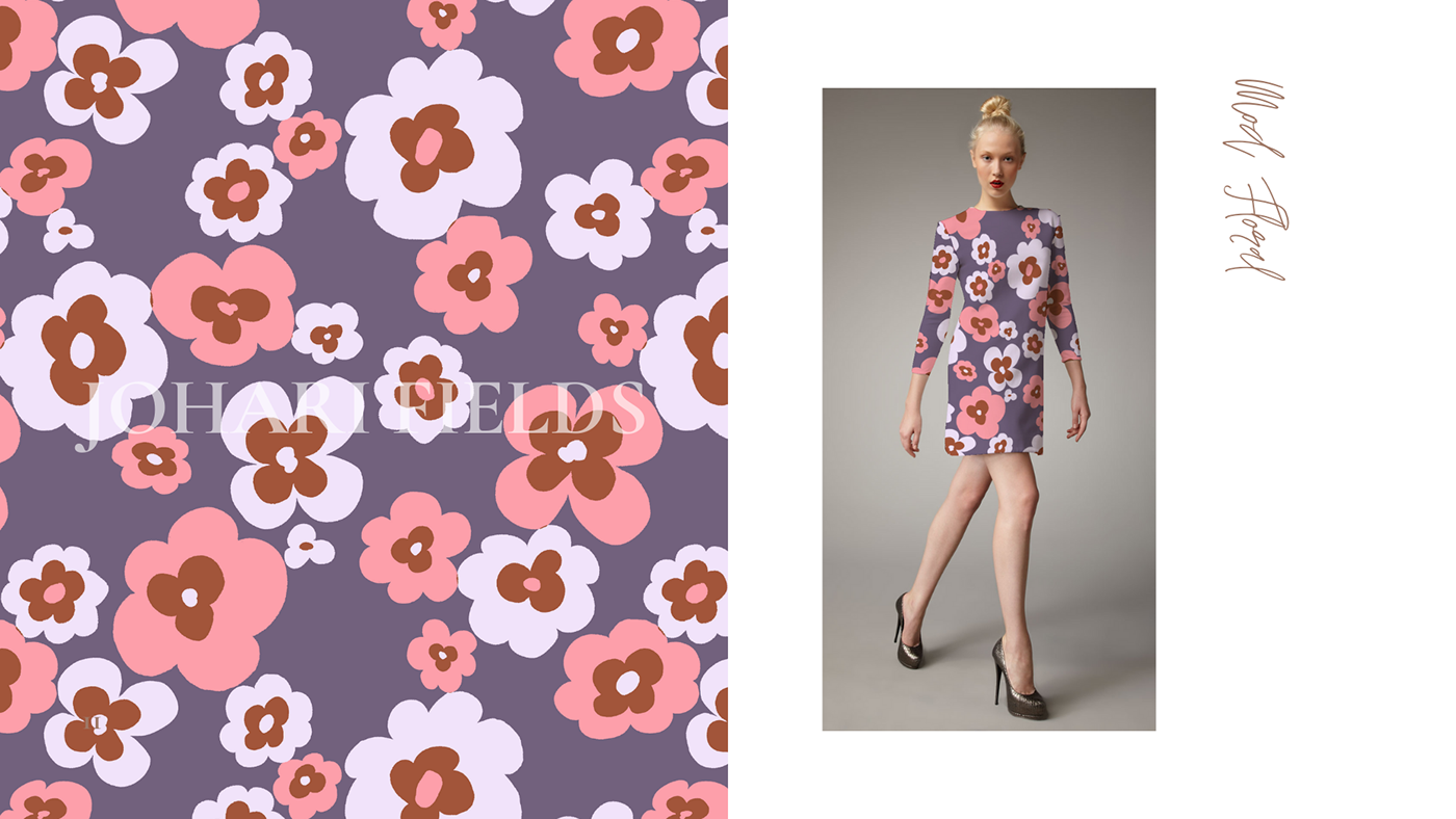 repeat pattern textile design  paint floral fashion print graphic design  apparel fabric fabric surface design