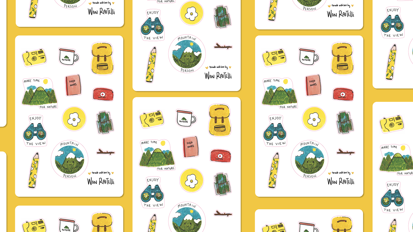 children illustration Gouache Illustration Sticker Design sticker pack stickers