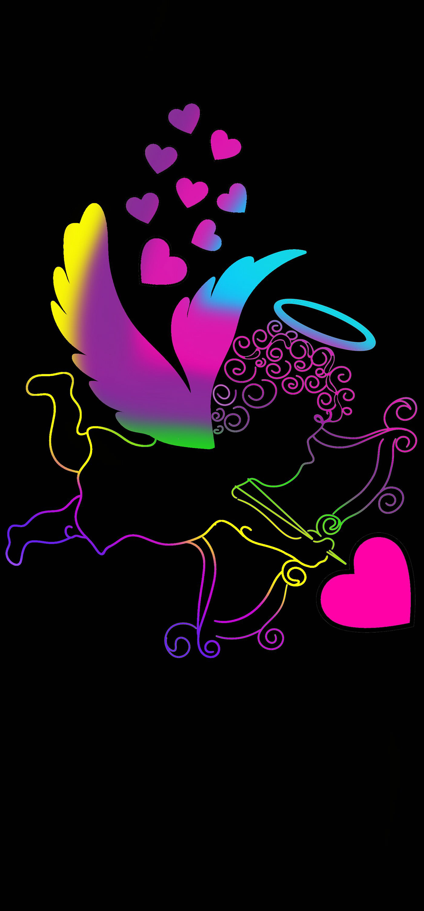 cupid angel Love romance happiness neon colorful Holiday