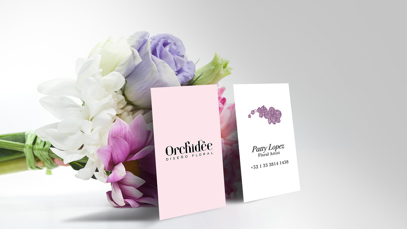 floral brand orchids feminine Flowers logo decoration Events social isotype