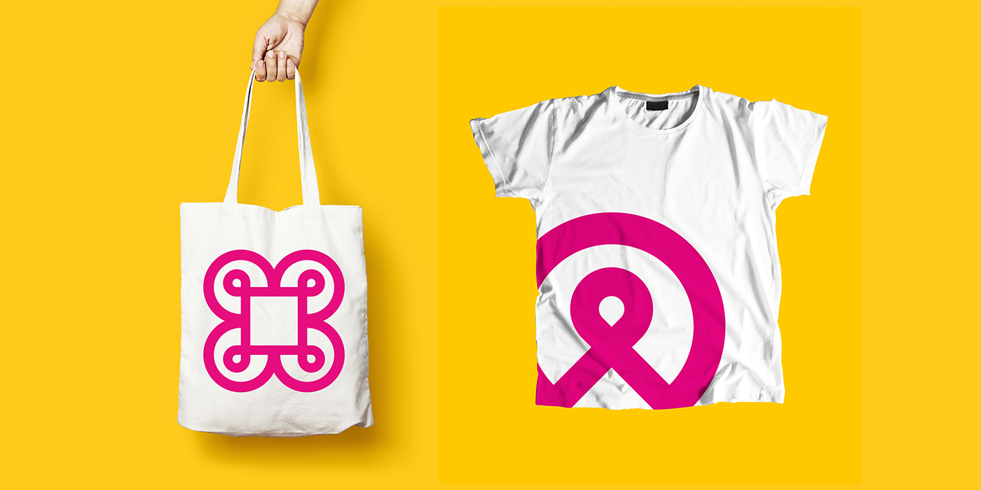 rebranding breast cancer pink gradient logo Corporate Design identity Association