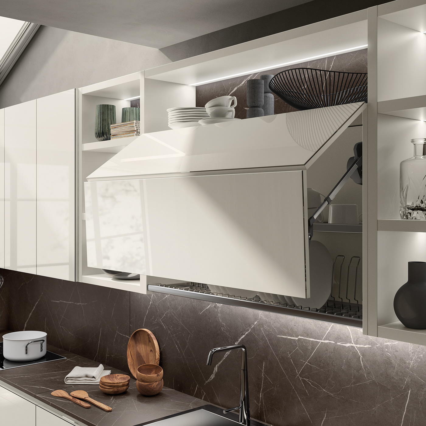 design kitchen Render rendering inspiration 2019 Interior industrial maverick studio podrini living space