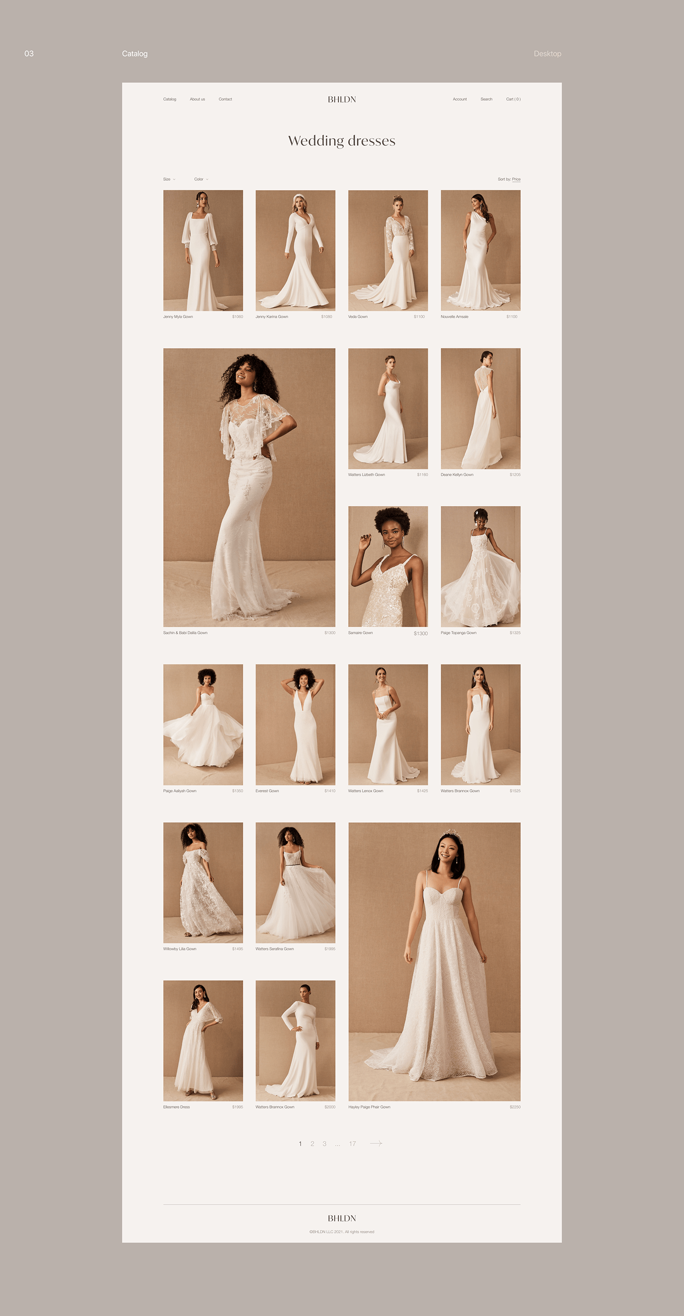 design e-commerce online store UI/UX wedding dresses Fashion 
