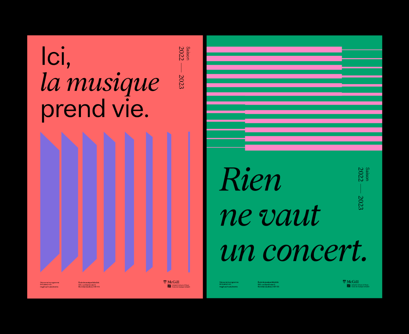 brand identity colorful motion graphics  music orchestra pattern Piano Poster Design Montreal geometric
