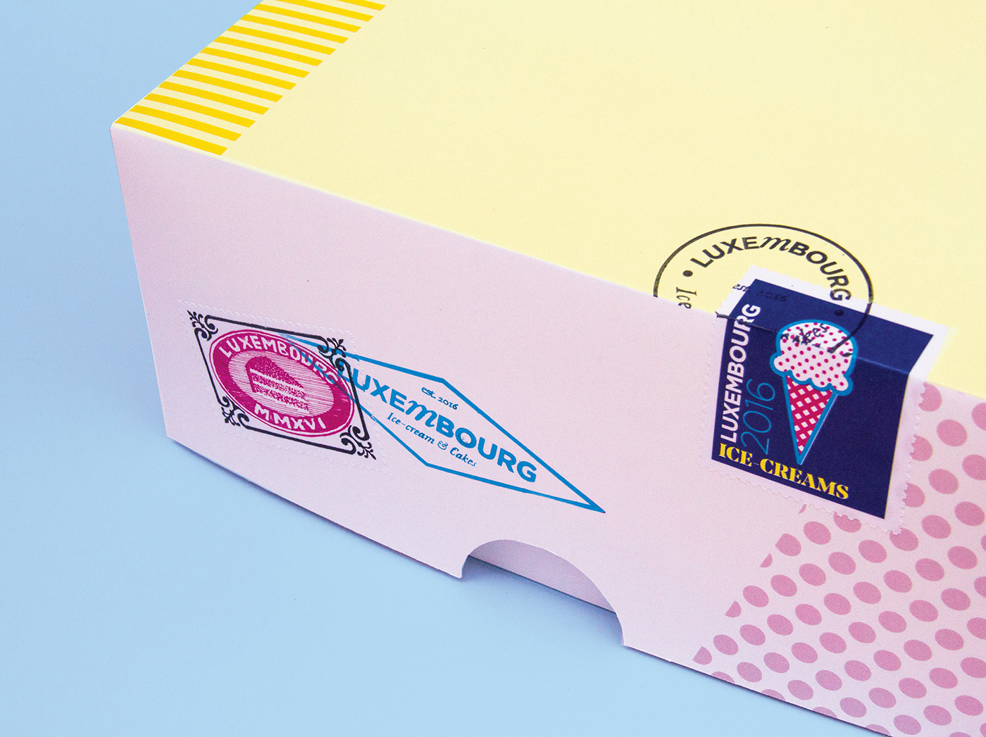 Packaging ice-cream cakes stamp poster visual identity Sweets