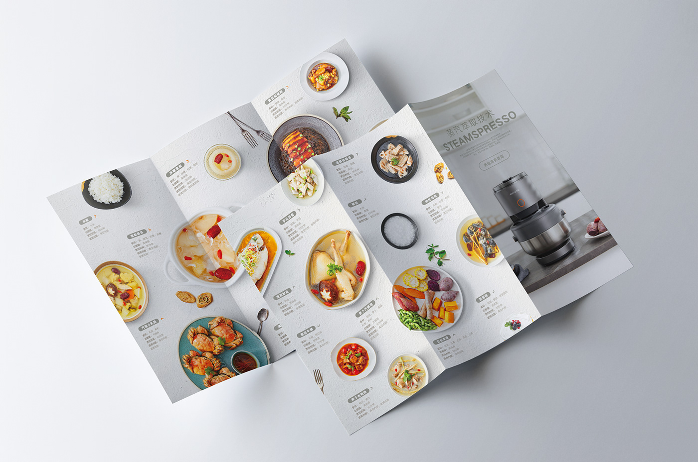 recipe rice cooker 折页 排版 摄影 美食 蒸汽 食谱 饭煲