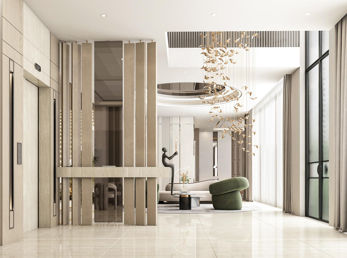 design modern indoor interior design  Render 3D 3ds max vray visualization Villa