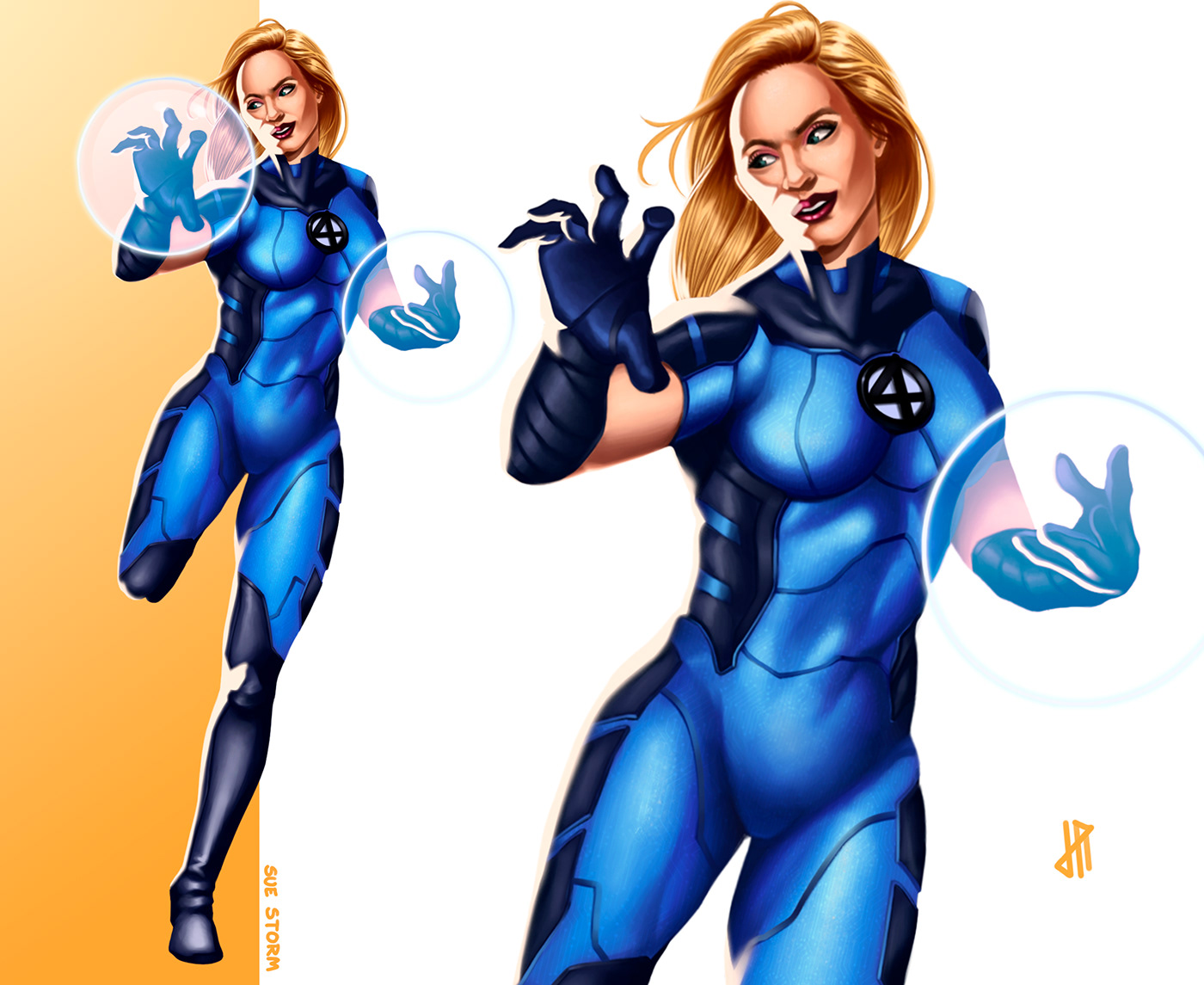 Comic Book Character design  concept art digital marvel Hero Character Digital Art  Fantastic Four