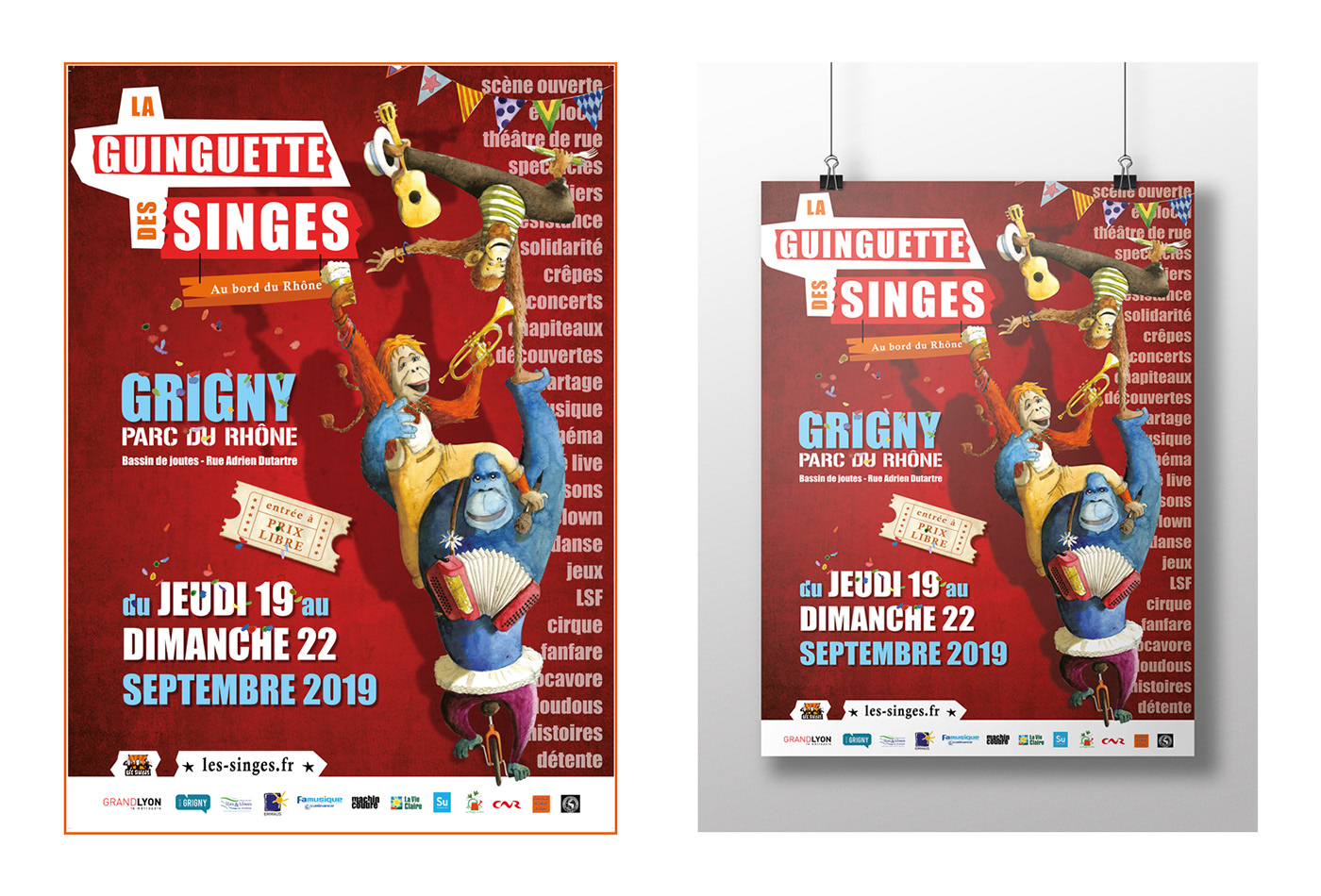 affiche branding  depliant design Ecocup festival flyer guinguette poster visuals