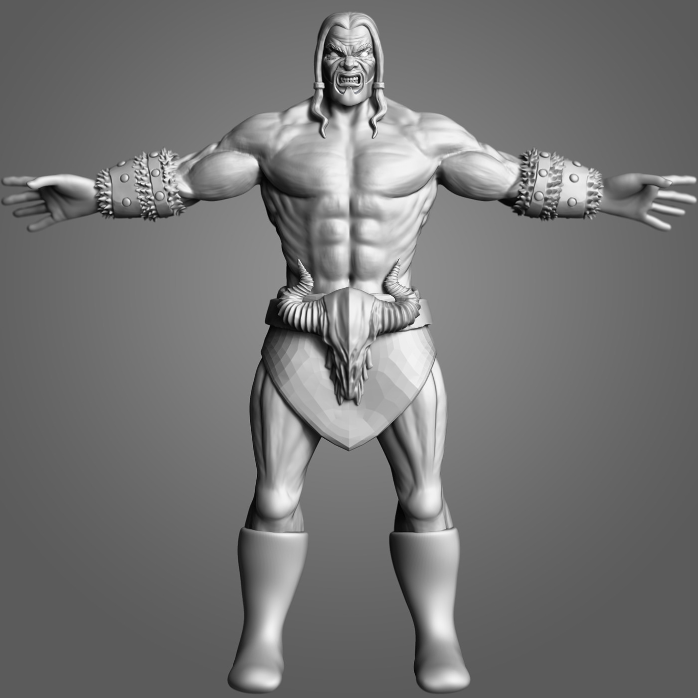 Character wip game gameready gamedesign 3D Zbrush Barbarian sculpting  human