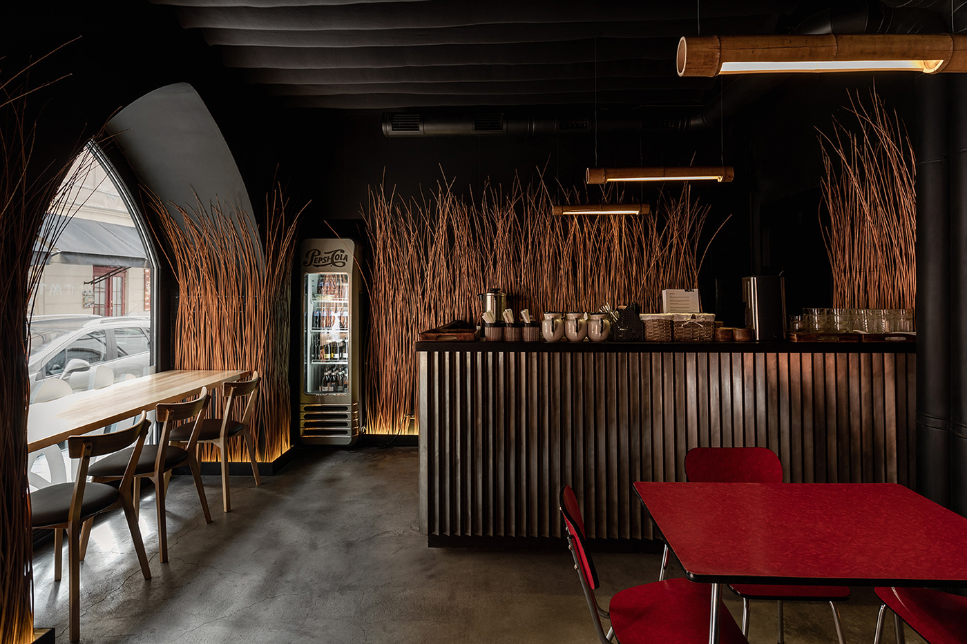 Architecture Photography asian Asian Restaurant bamboo cafe fabric HORECA interior design  Photography  restaurant