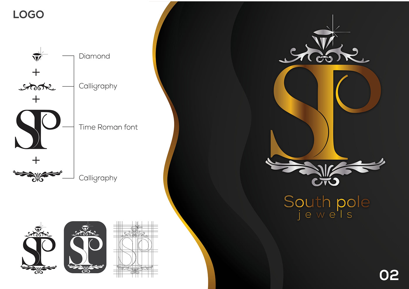 brand identity corporate elegant gold Jewellery jewelry Logo Design luxury silver visual identity