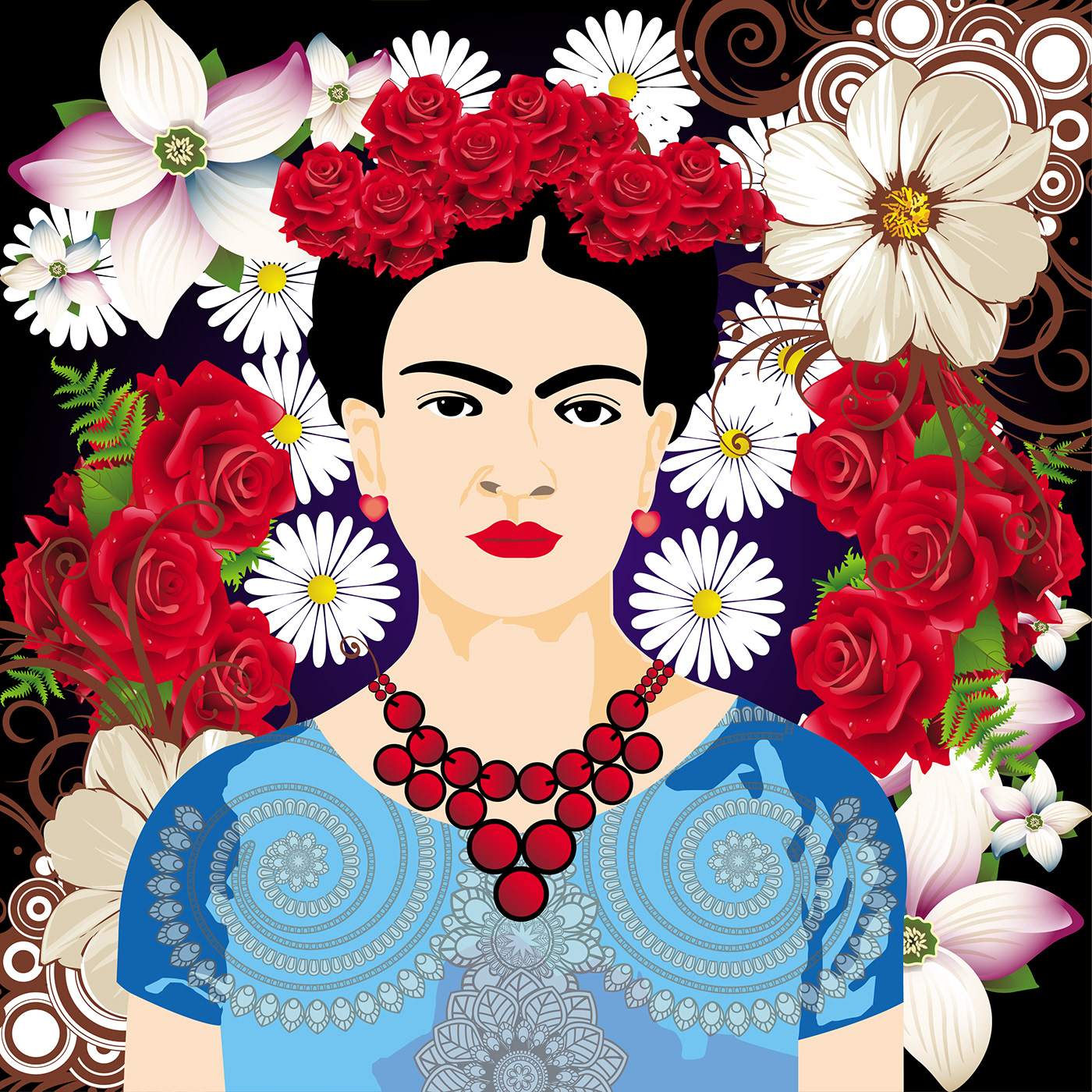 vector art Vector Illustration art ILLUSTRATION  adobe illustrator design Frida Kahlo Digital Art  artwork digital illustration