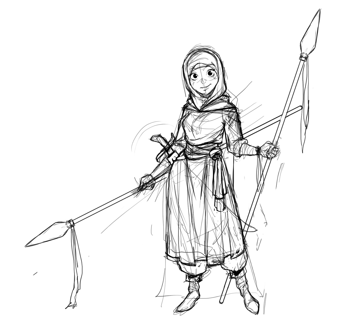 muslim warrior woman Character Character design  sketch doodles legend Arab history