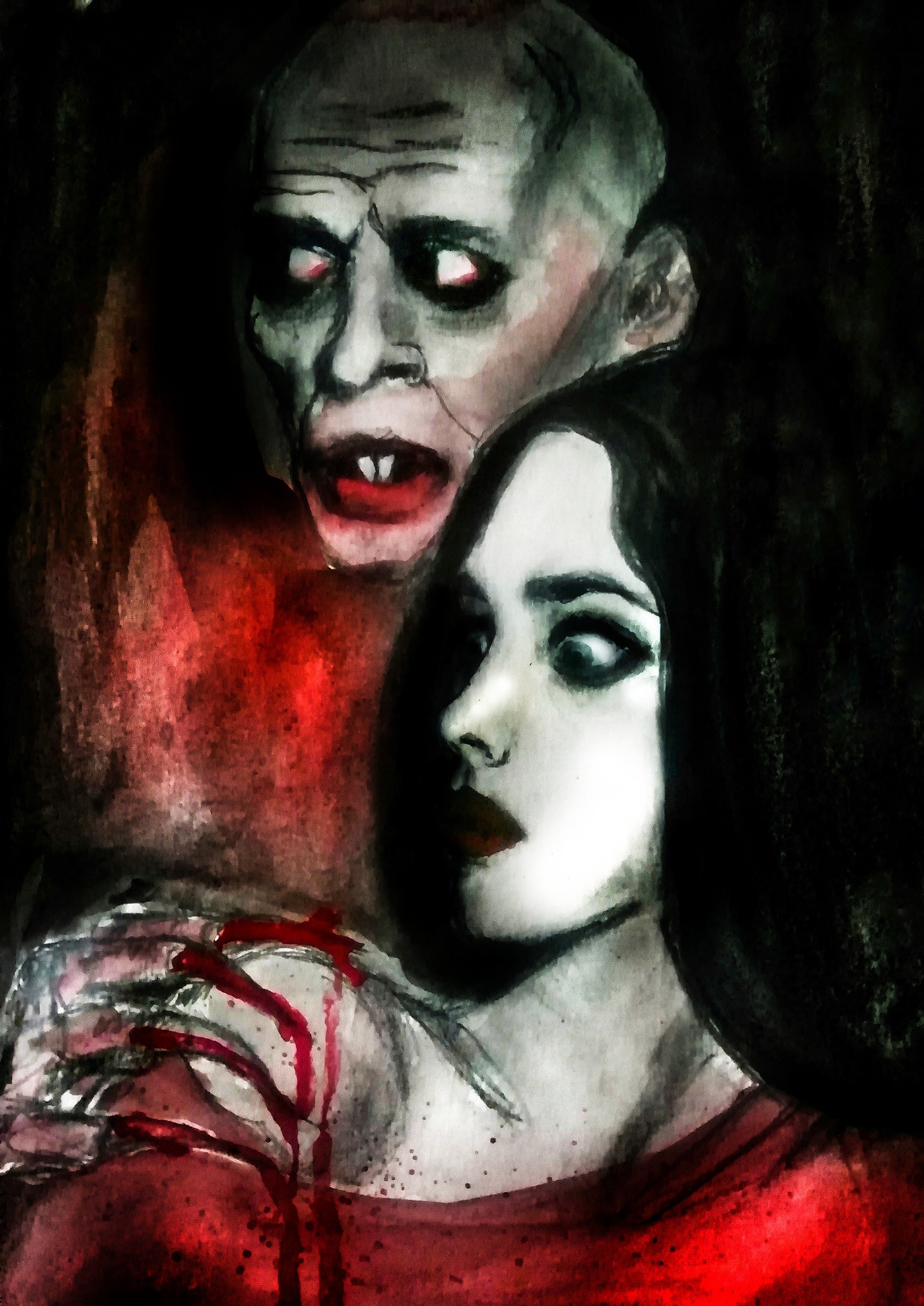 blood ILLUSTRATION  horror creepy spooky vampire dracula witch Magic  