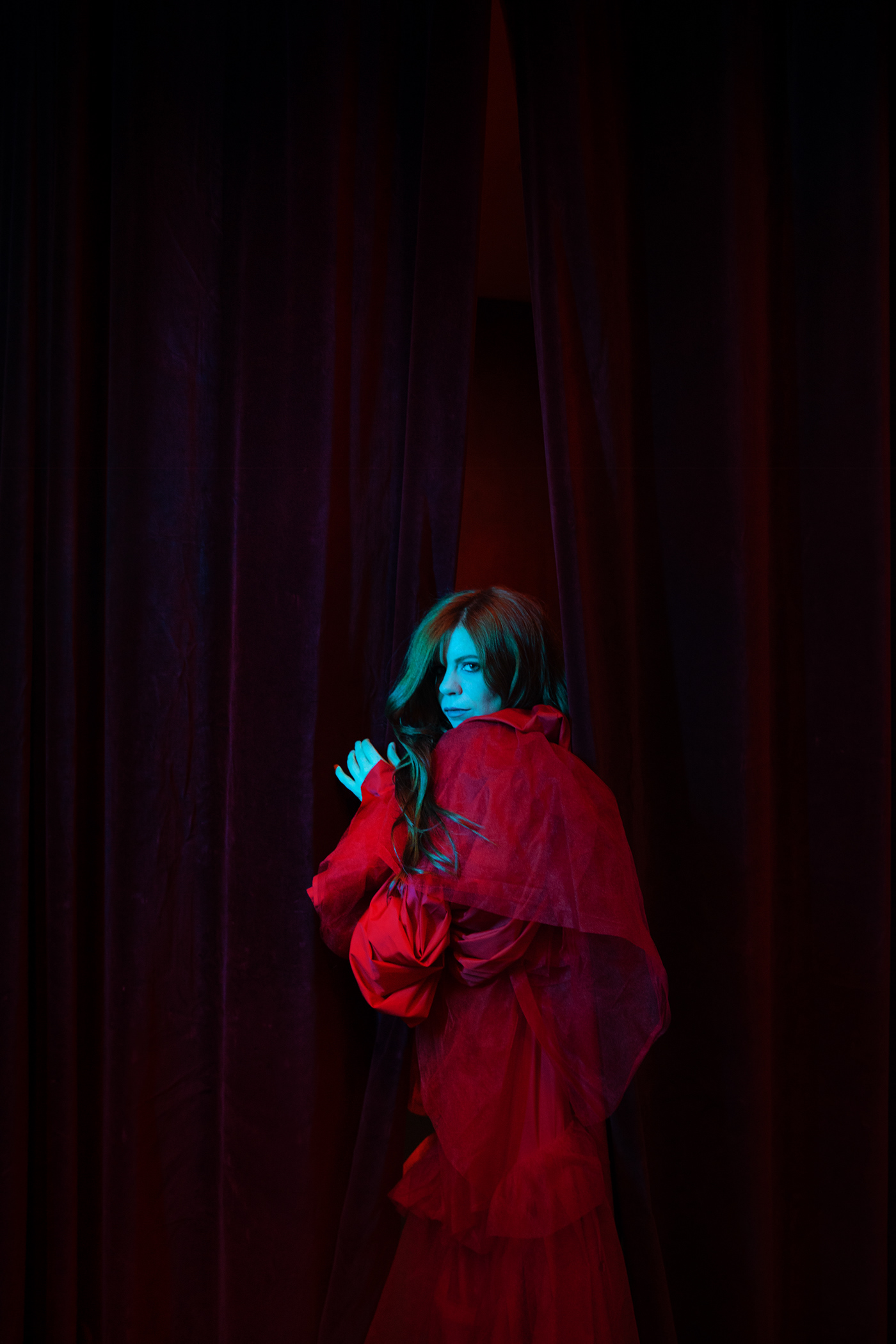 dracula opera phantom portrait red hair reed dress Singer Theatre vampire