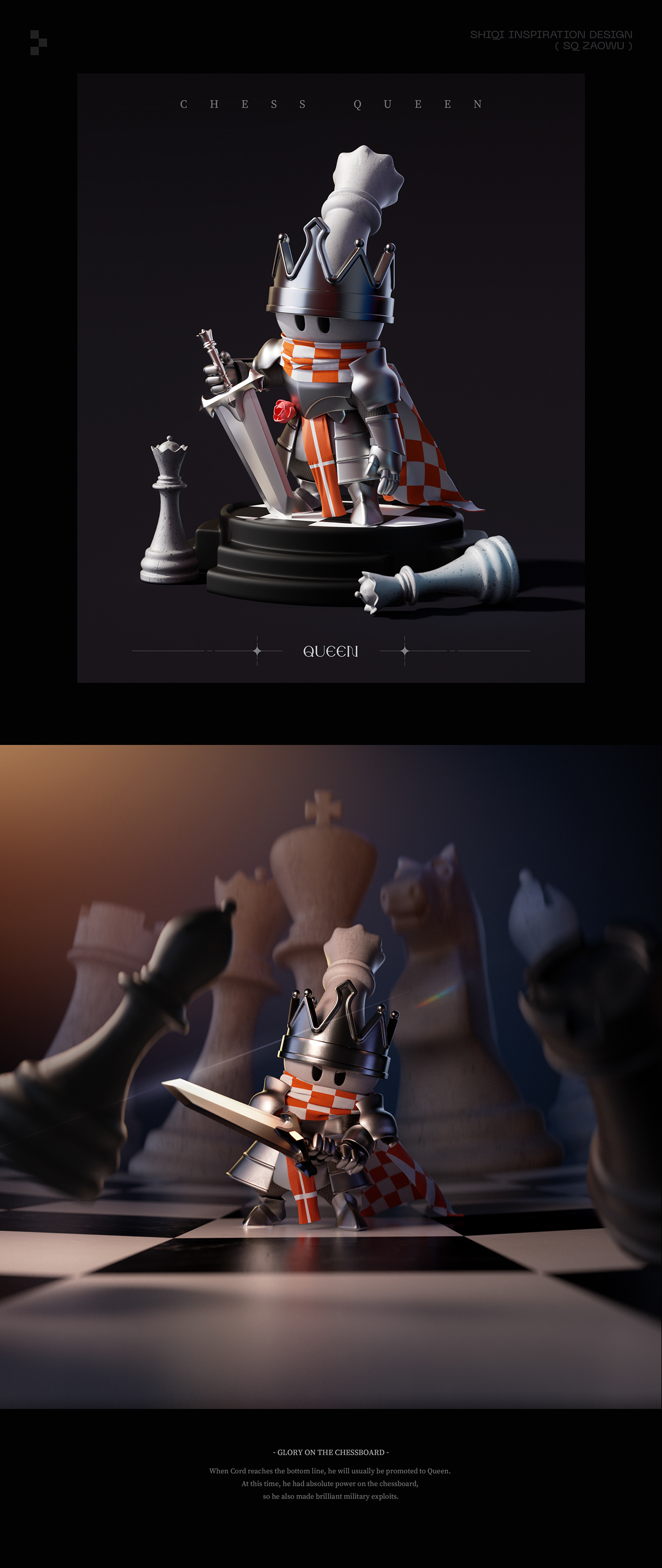3D 3dart Character design  cartoon artworks cute ILLUSTRATION  chess c4d toy
