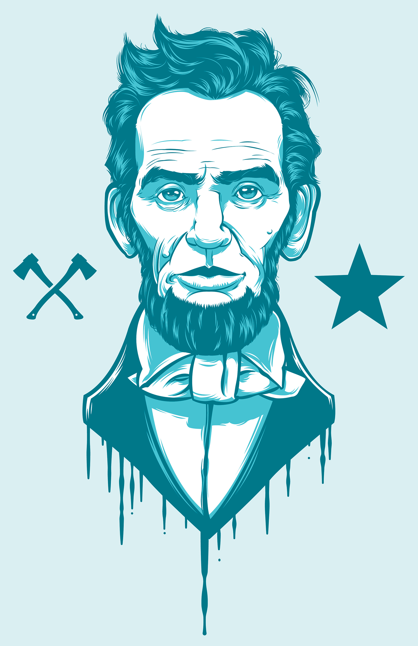 Illinois Log Splitter Abraham Lincoln abe president vector axe chris honeywell usa