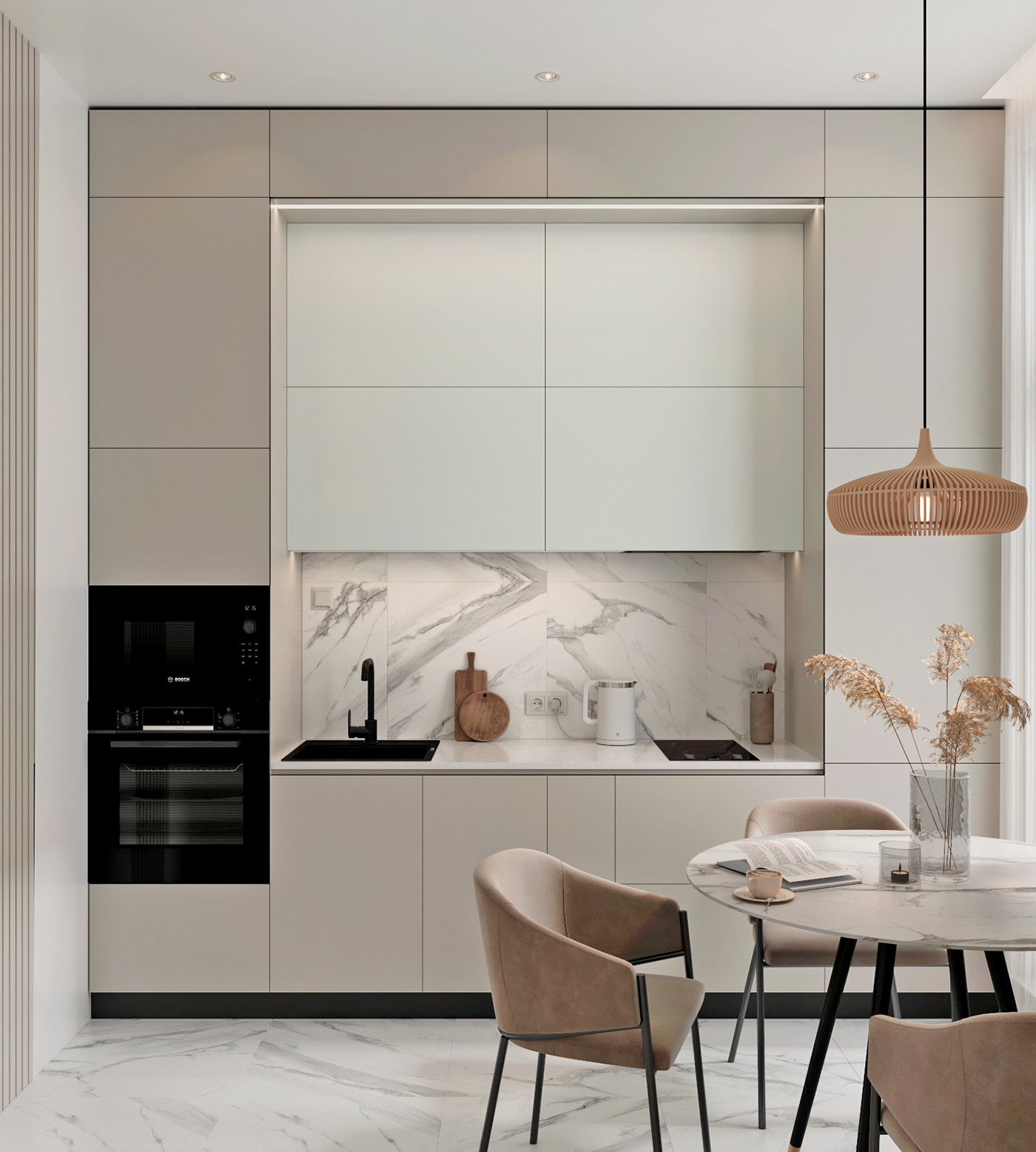 interior design  visualization pastel cozy modern corona luxury kithcen