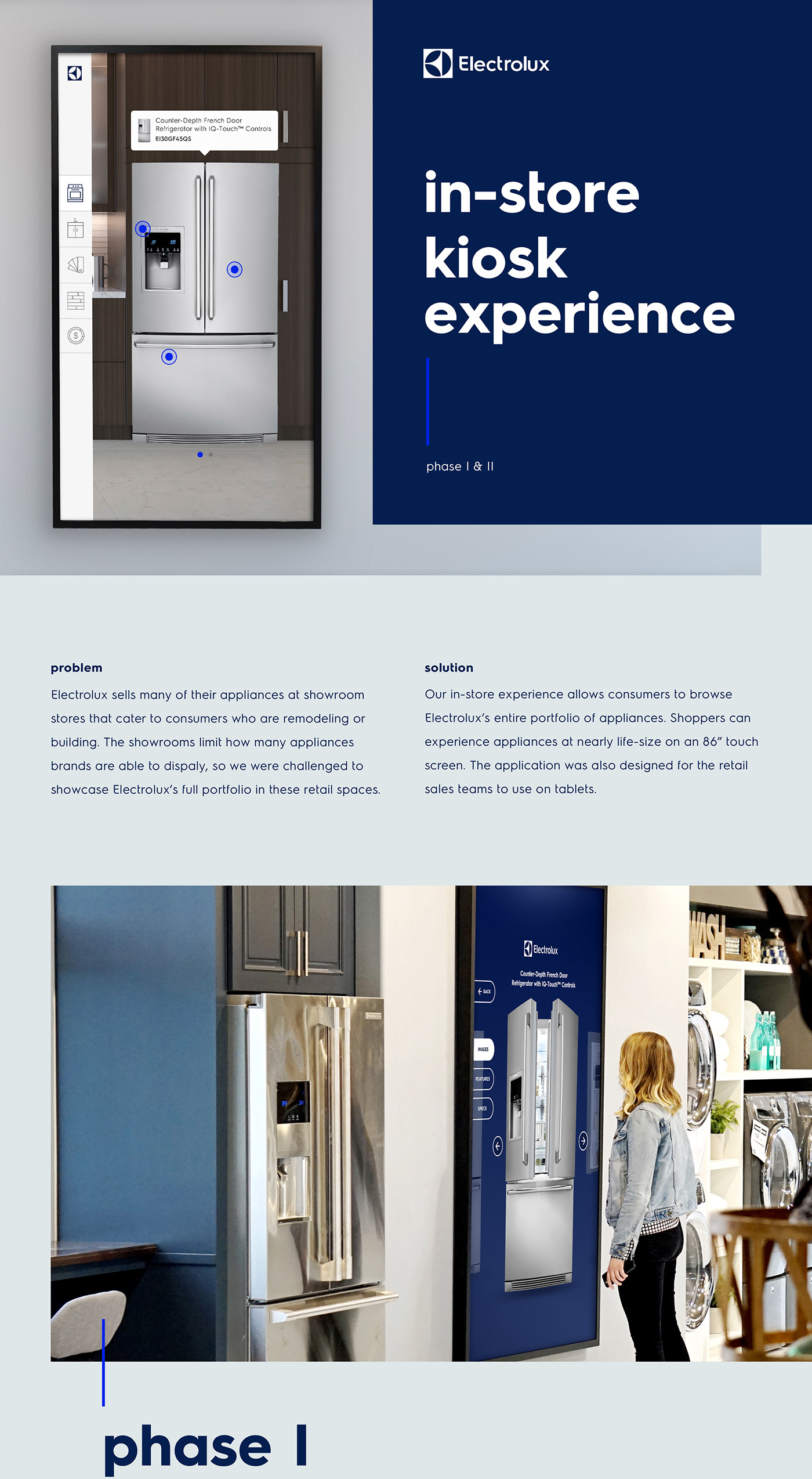 Retail showroom in-store Kiosk premium remodel appliances kitchen home lifestyle