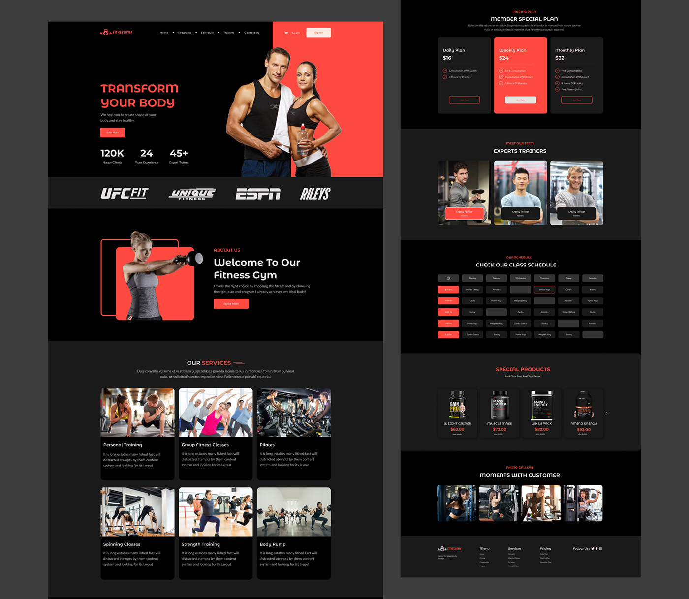 fitness gym Health BodyBuilding Yoga fitness club branding  training Web Design  ui design