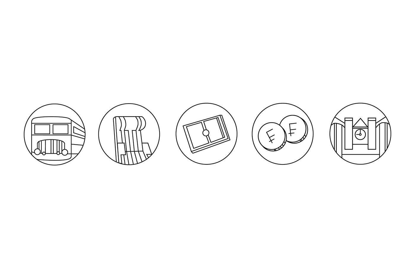 design Greece icons set symbols digital design vakalo Student work trains train icons Vakalo Digital Design