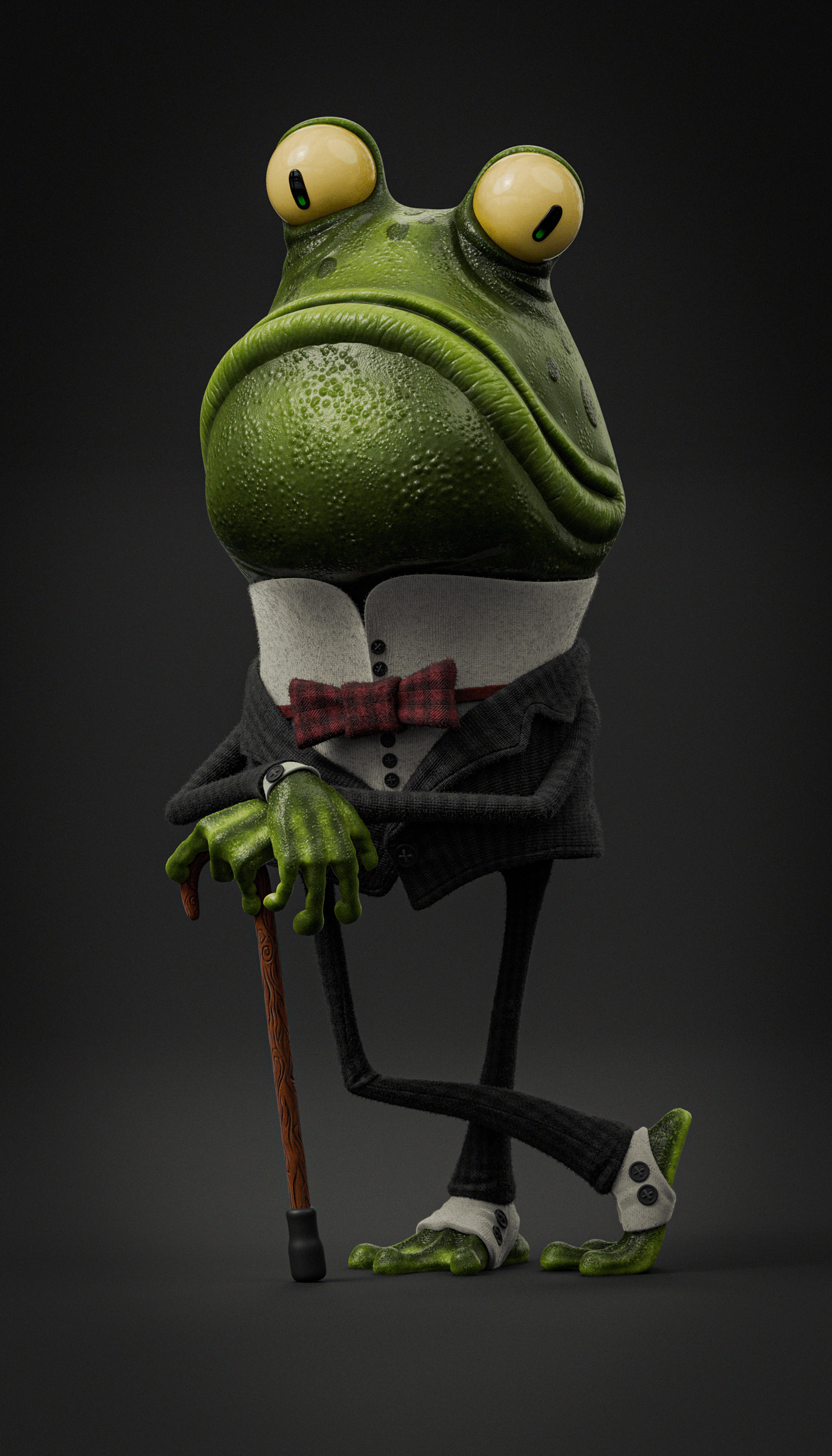 3D Character 3D Character Design 3d modeling cartoon frog Zbrush blender Character design  personagem Personagem 3D