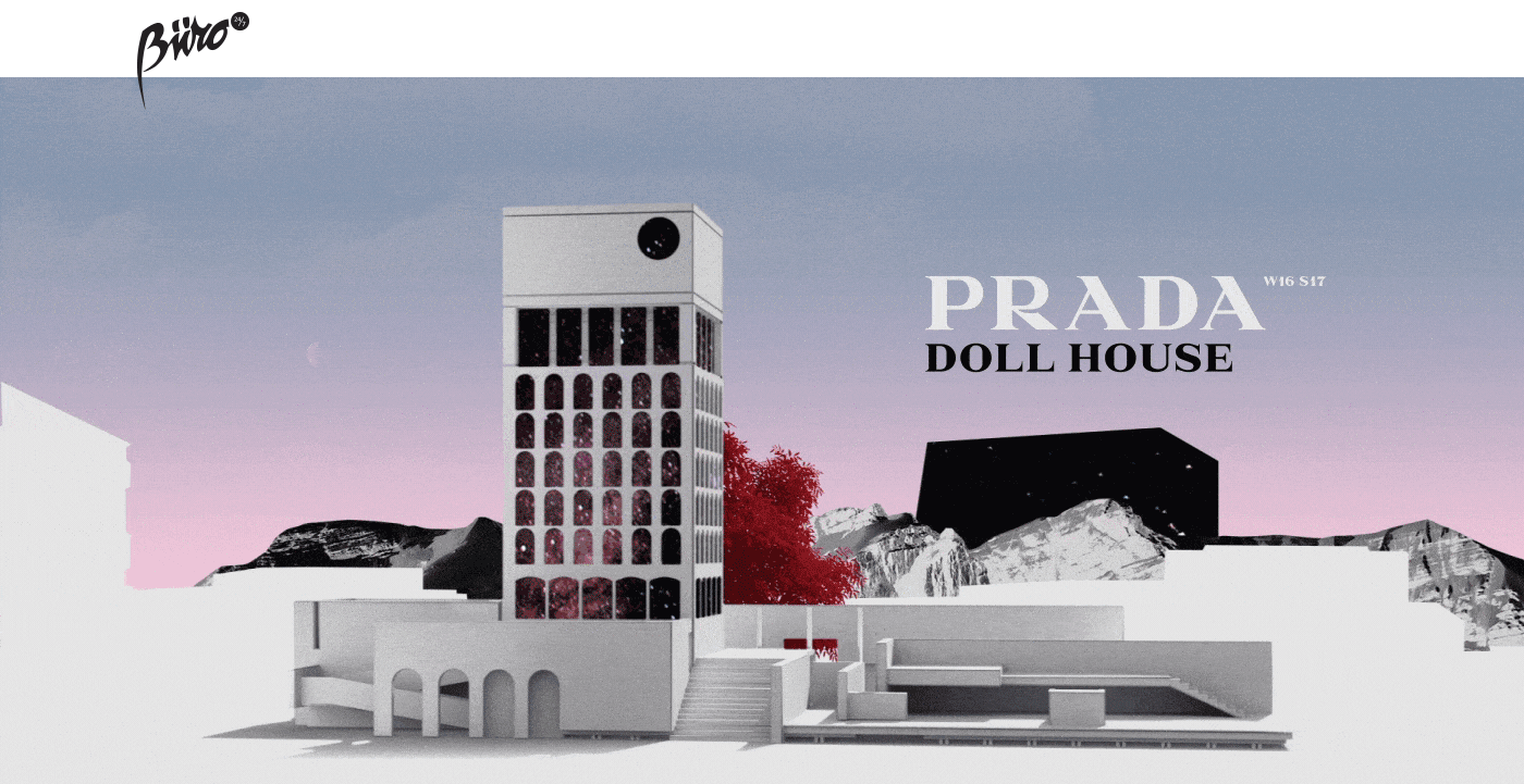 prada collage animation  house stopmotion Fashion  craft Brutalism