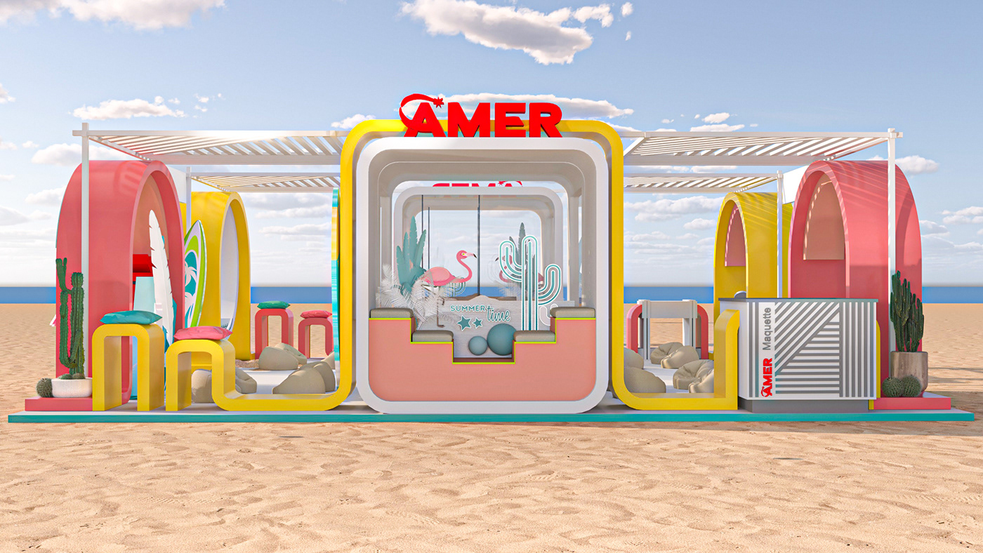 3ds max Render 3D summer activation booth summerbooth