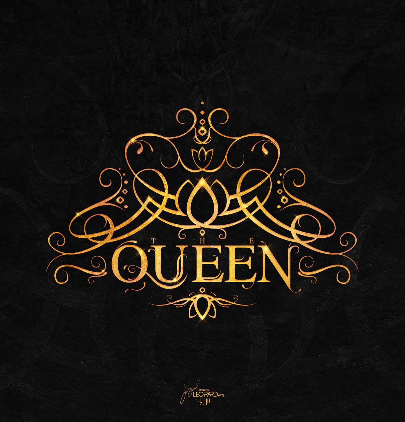 queen branding  logo gold typography   crown Calligraphy   identity