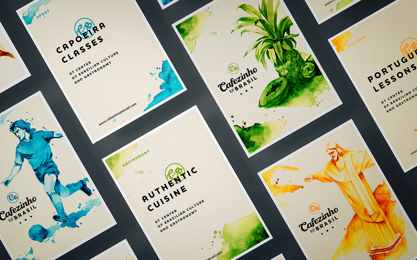Watercolor illustrations for Coffee shop brand identity