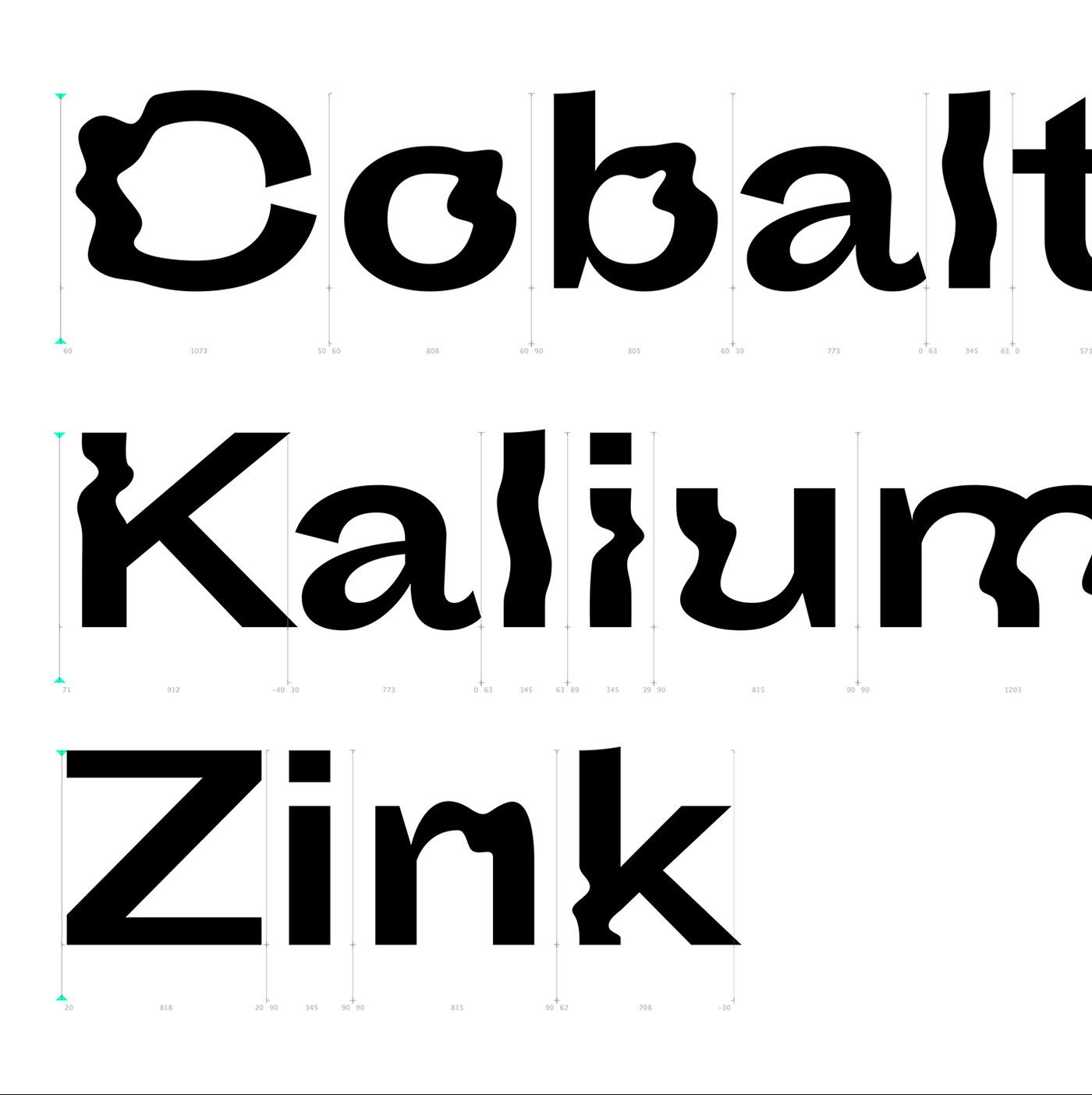 Typeface NEO DISTORTED bold melting elements branding  Custom font Melt