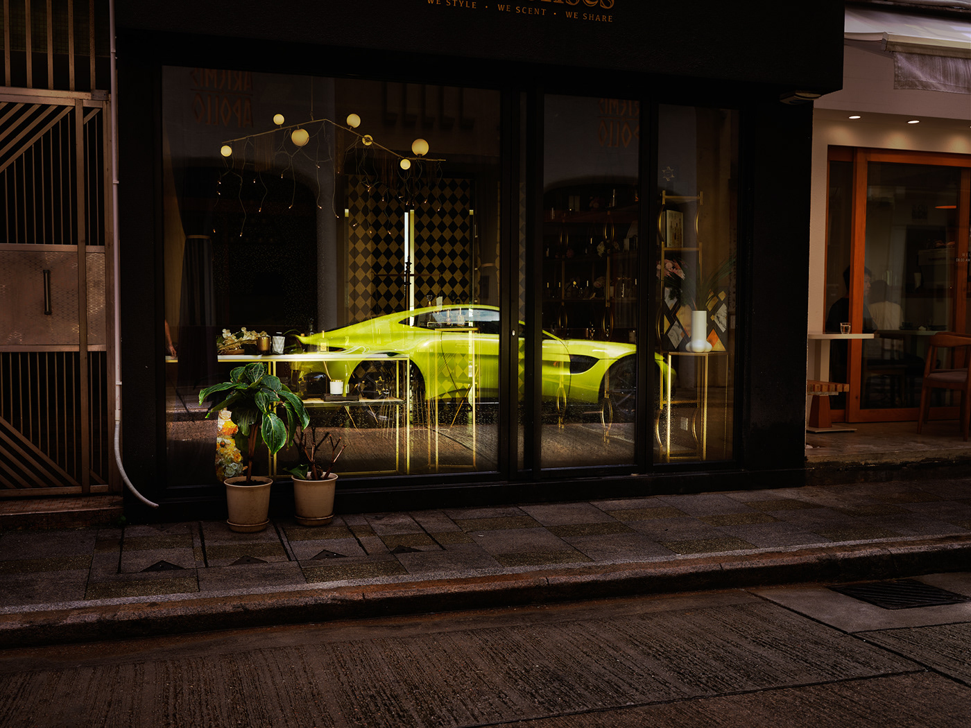 aston martin automotive   Automotive Photography car photography Hong Kong lime green neon yellow Photography  vantage