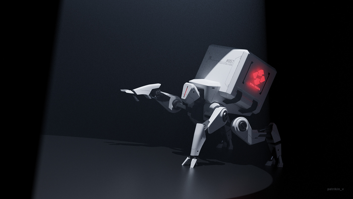 conceptart robot artwork delivery Scifi Cyberpunk Vehicle novaposhta