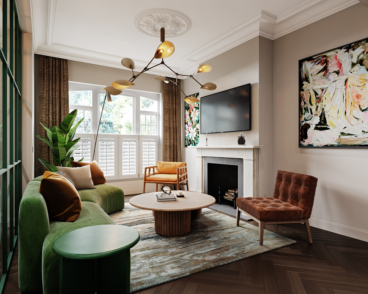 architecture visualization interior design  archviz CGI 3D Render rendering living room corona
