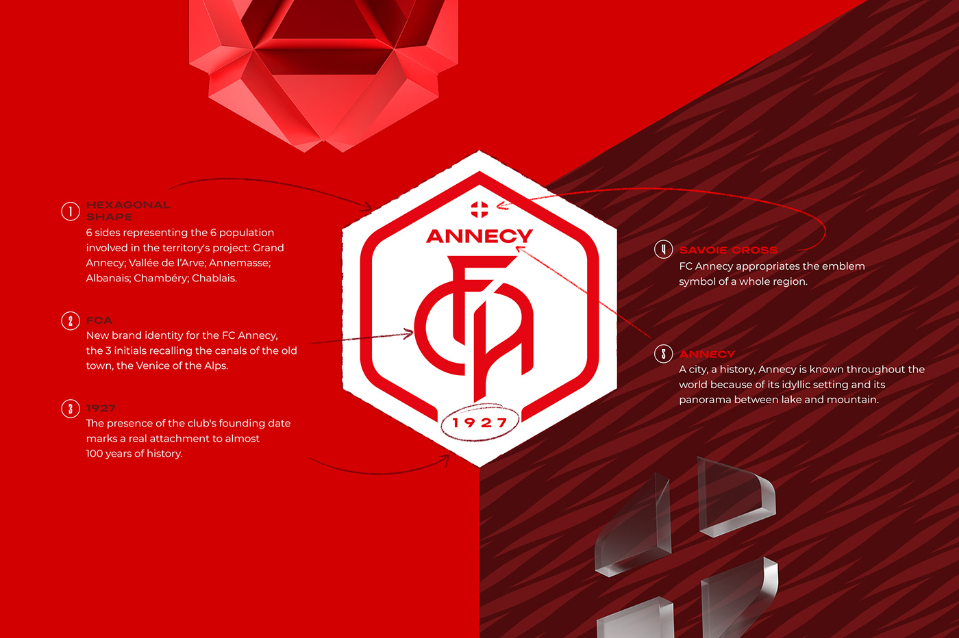 3D annecy branding  football football identity identity logo lyon soccer typography  