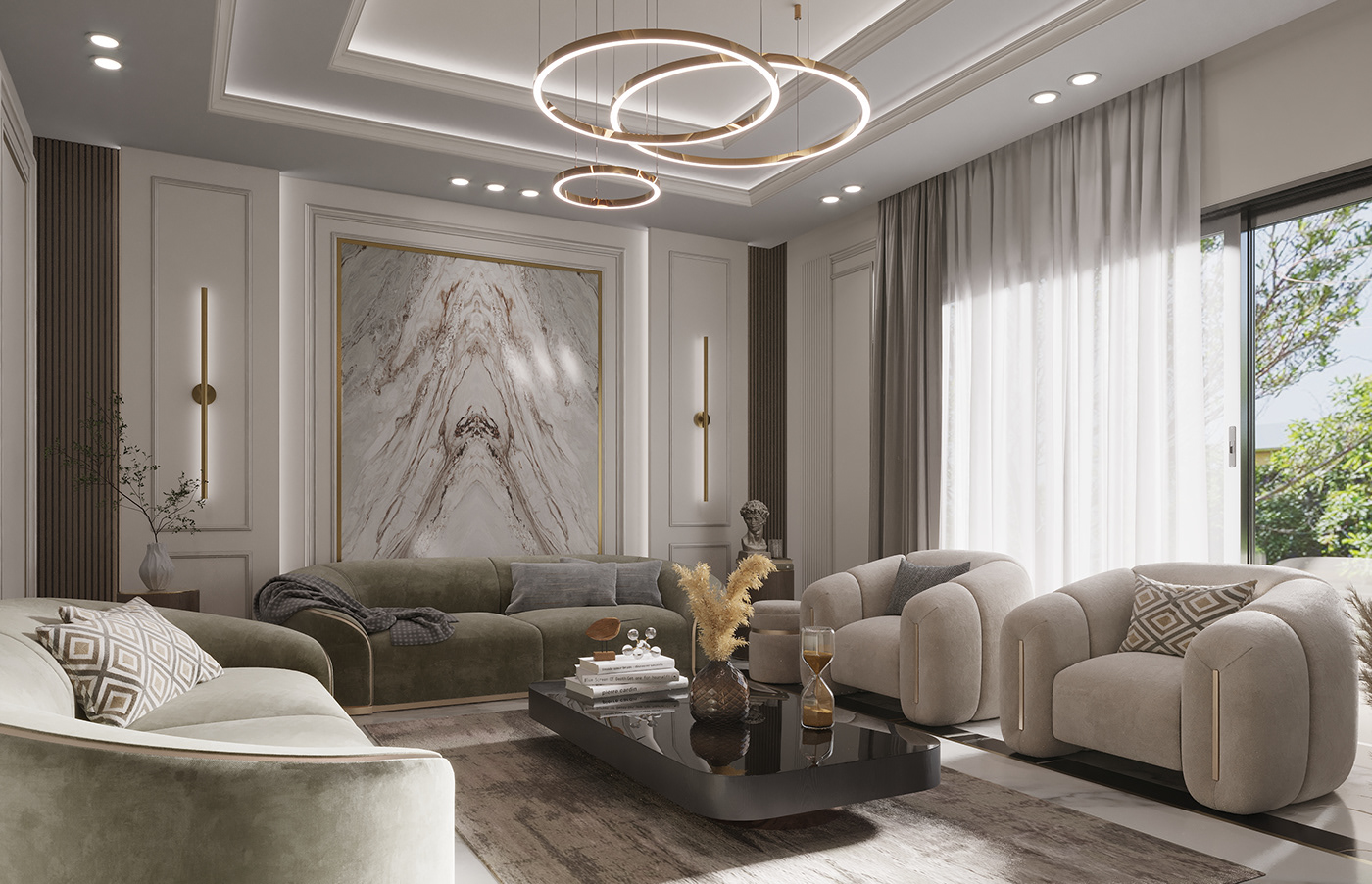 living Interior architecture visualization 3ds max corona design new classic Render interior design 