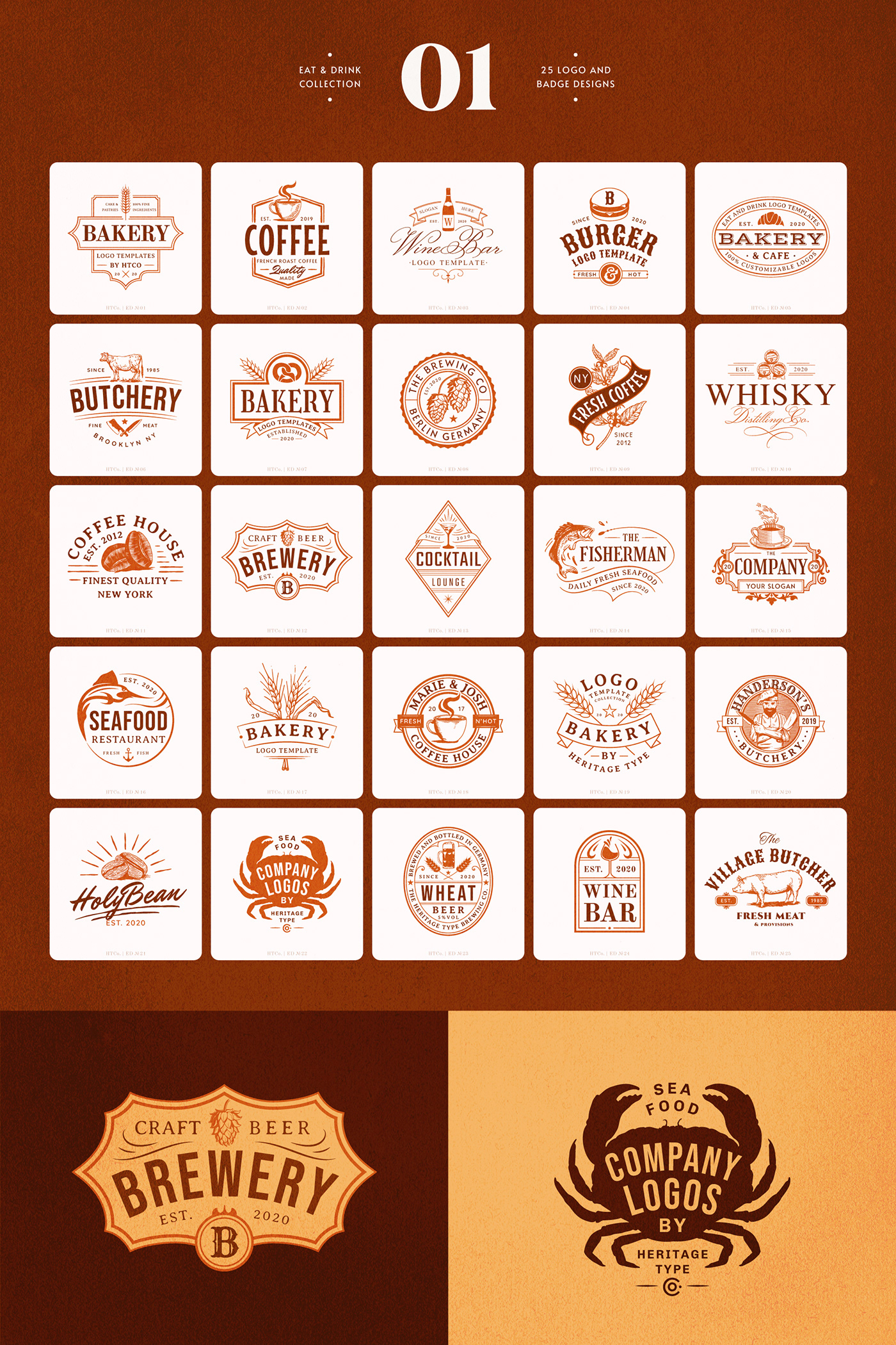 Eat and drink collection of logo templates