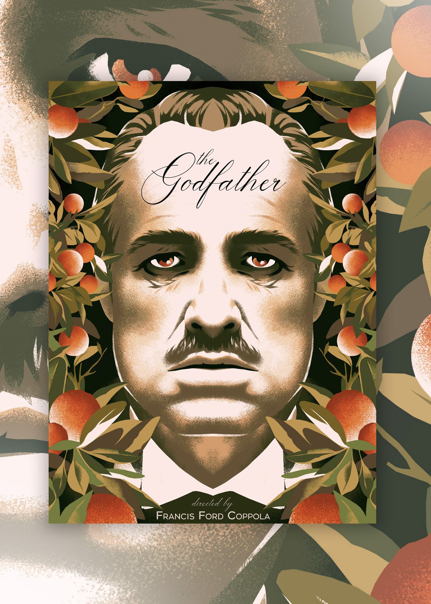 godfather movie poster poster art francis ford coppola gangster movie ILLUSTRATION  Film art Movie Poster Art oregonpizza illustration
