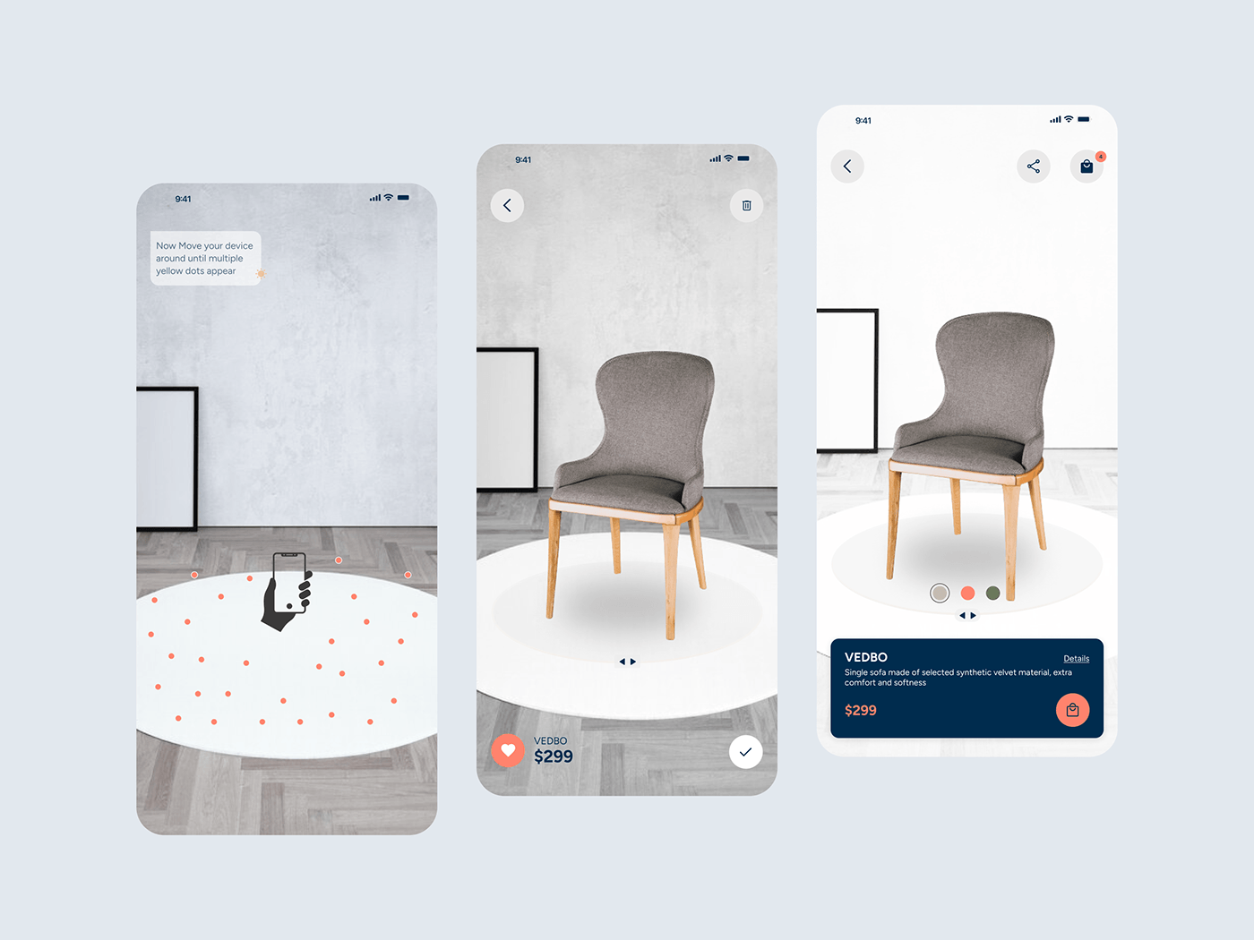 AR Furniture Ecommerce App Design @ Flagship