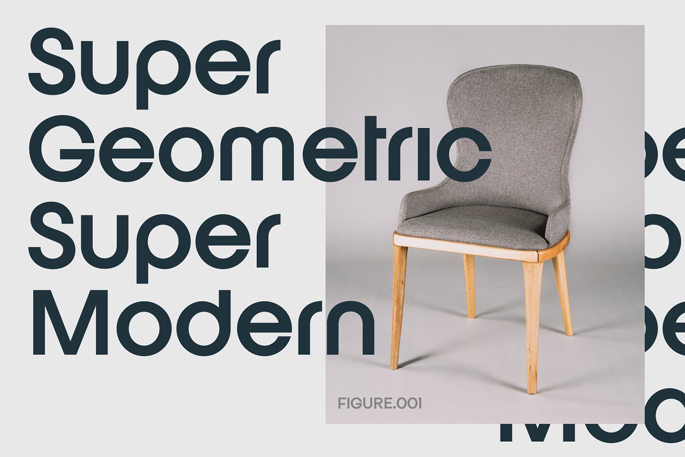 mid century modern font and chair
